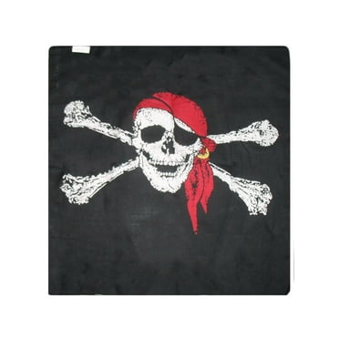 Jolly Roger Pirate Flag Unisex Handkerchief Square Scarf Turban Headgear Shawl Headband 